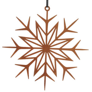 Snowflake Large Rusty Metal Hanging Decoration - Pluto Design