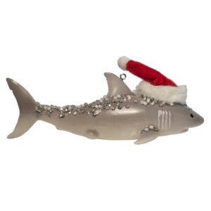 Shark with Santa hat Christmas bauble - Jack Mensinga Christmas collection