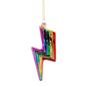 Rainbow lightning bolt bauble