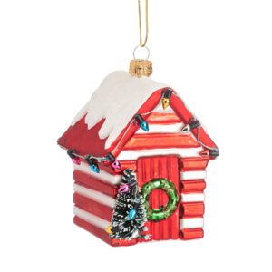 Red-white beach house bauble