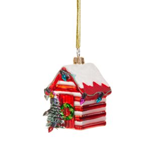 Small red-white beach house bauble