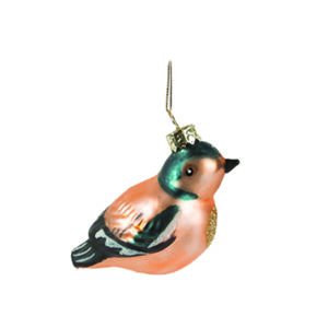 Brown-blue British birdie Christmas bauble