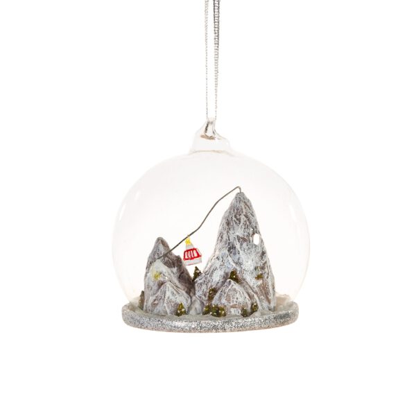 Ski mountain with lift bauble