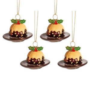 Mini Christmas pudding bauble (set4)