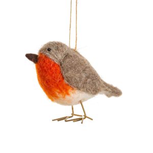 Traditional Robin felt Christmas ornament