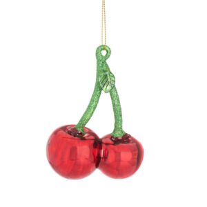 Glitter cherry Christmas bauble